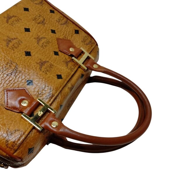 (L2) MCM Hand Bag Brown PVC - Picture 3 of 9